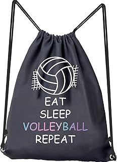 JYTAPP Volleyball Bags Eat Sleep Volleyball Repeat Drawstring Backpack Volleyball Player Gifts Volleyball Team Gifts