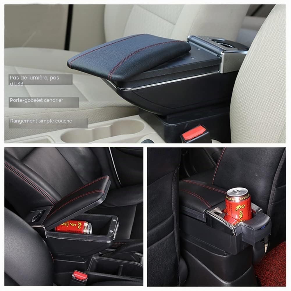 Accoudoir central de voiture en cuir compatible avec Citroën C3 C4