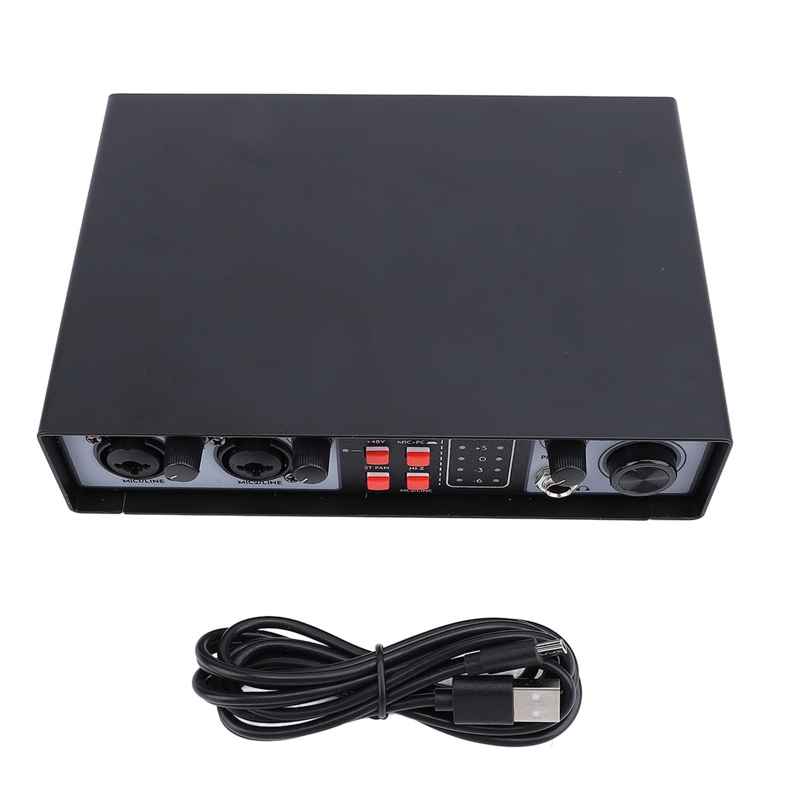 Sound Mixing Console Professional 2 in 2 fuori mixer audio digitale con alimentazione fantasma 48v incorporata per esibizioni dal vivo Registrazione in studio Metal Construction