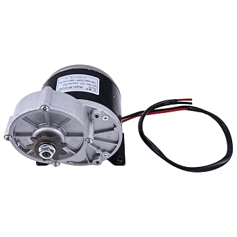 MY1016Z2 12V 250W DC Gear Motor 9 Tooth Sprocket Short Shaft with Bracket Compatible with E Scooter Electric Wheelchair