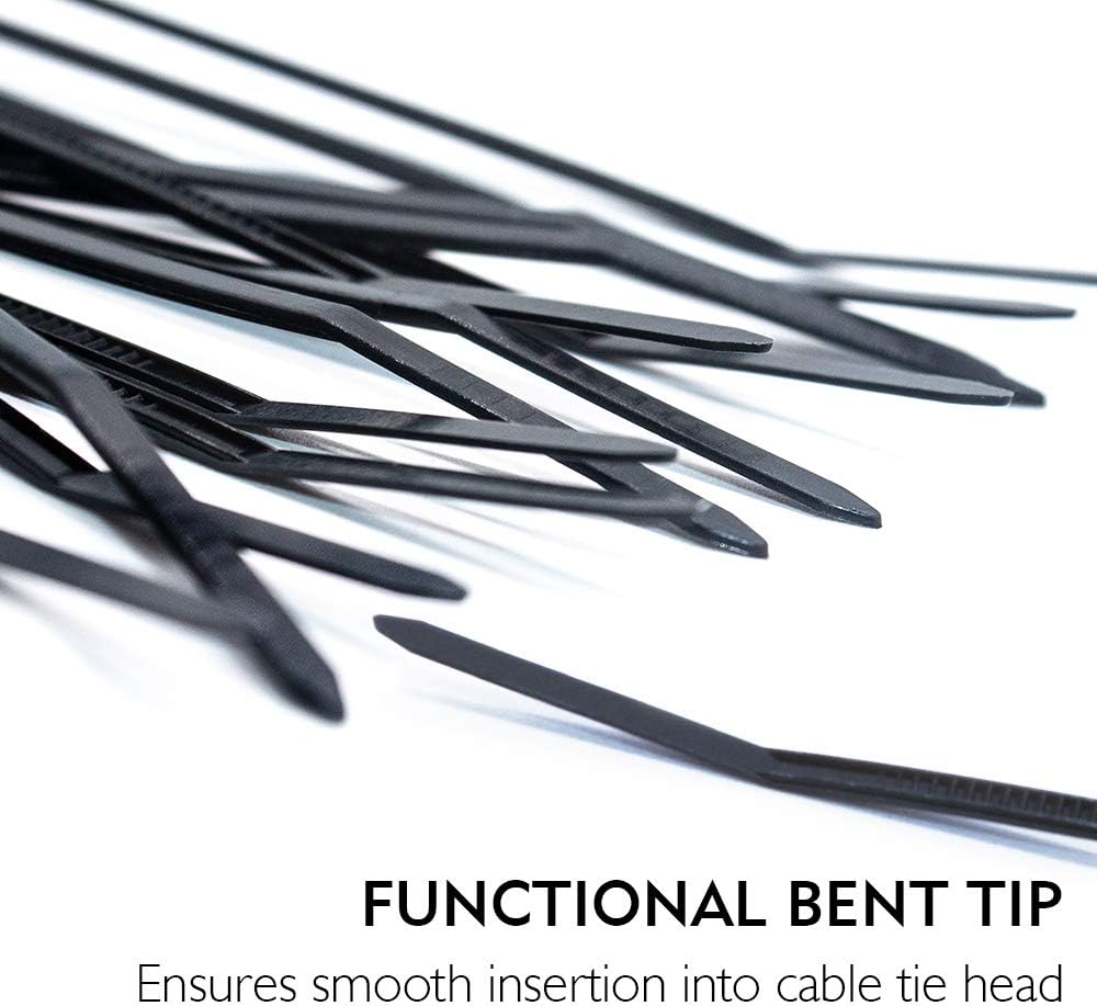 Nylon Cable Zip Ties Heavy Duty 6 Inch, Ultra Strong Plastic Wire Ties with 20 Pounds Tensile Strength, 100 Pieces, Nylon Tie Wraps with 0.1 Inch/2.5 mm Width in Black, Indoor and Outdoor UV Resistant