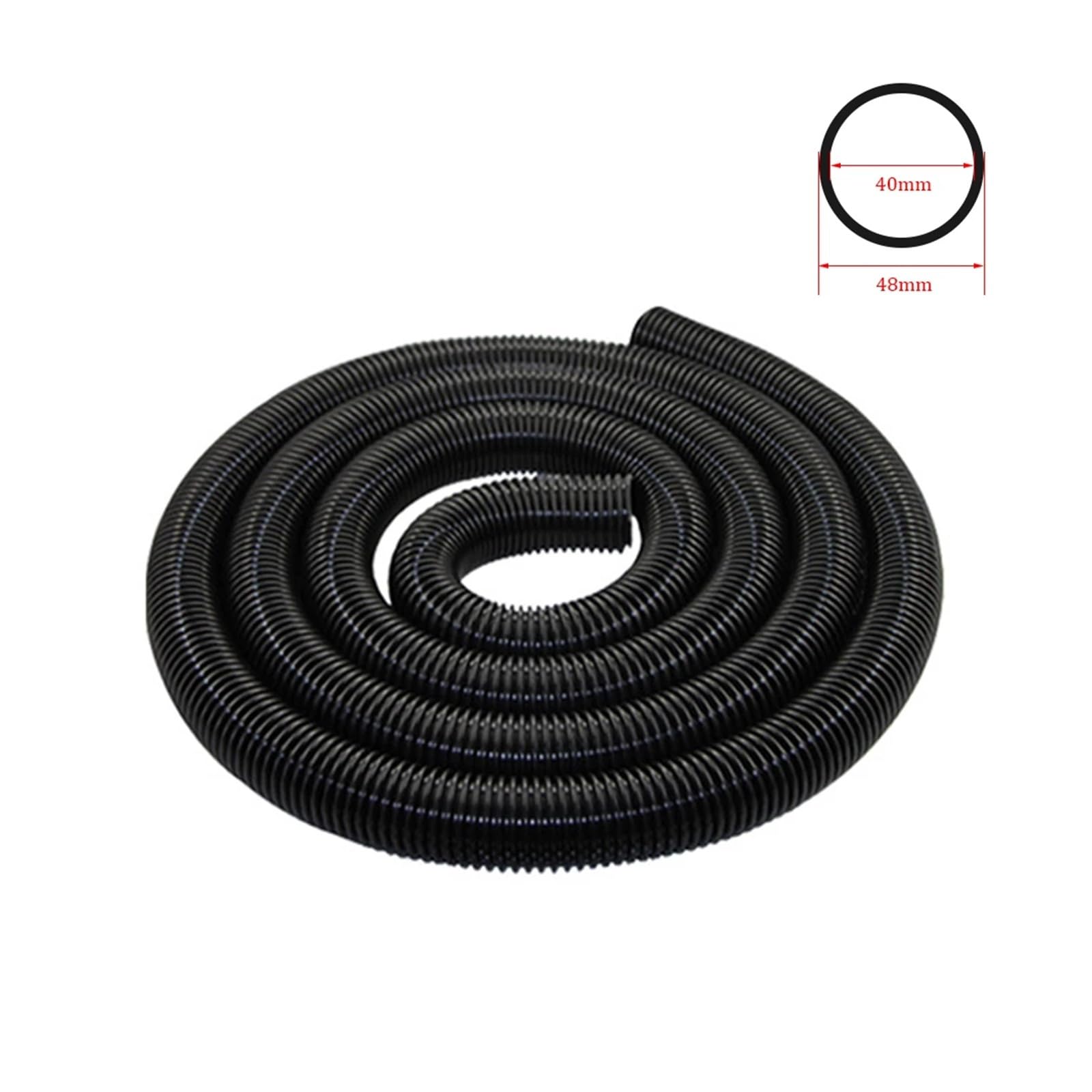 Compatibile Con Sanyo, Tubo Flessibile For Aspirapolvere Generico Interno 40 Mm Esterno 48 Mm Soffietto Cannucce Filettatura Industriale Parte Durevole Tubo Morbido