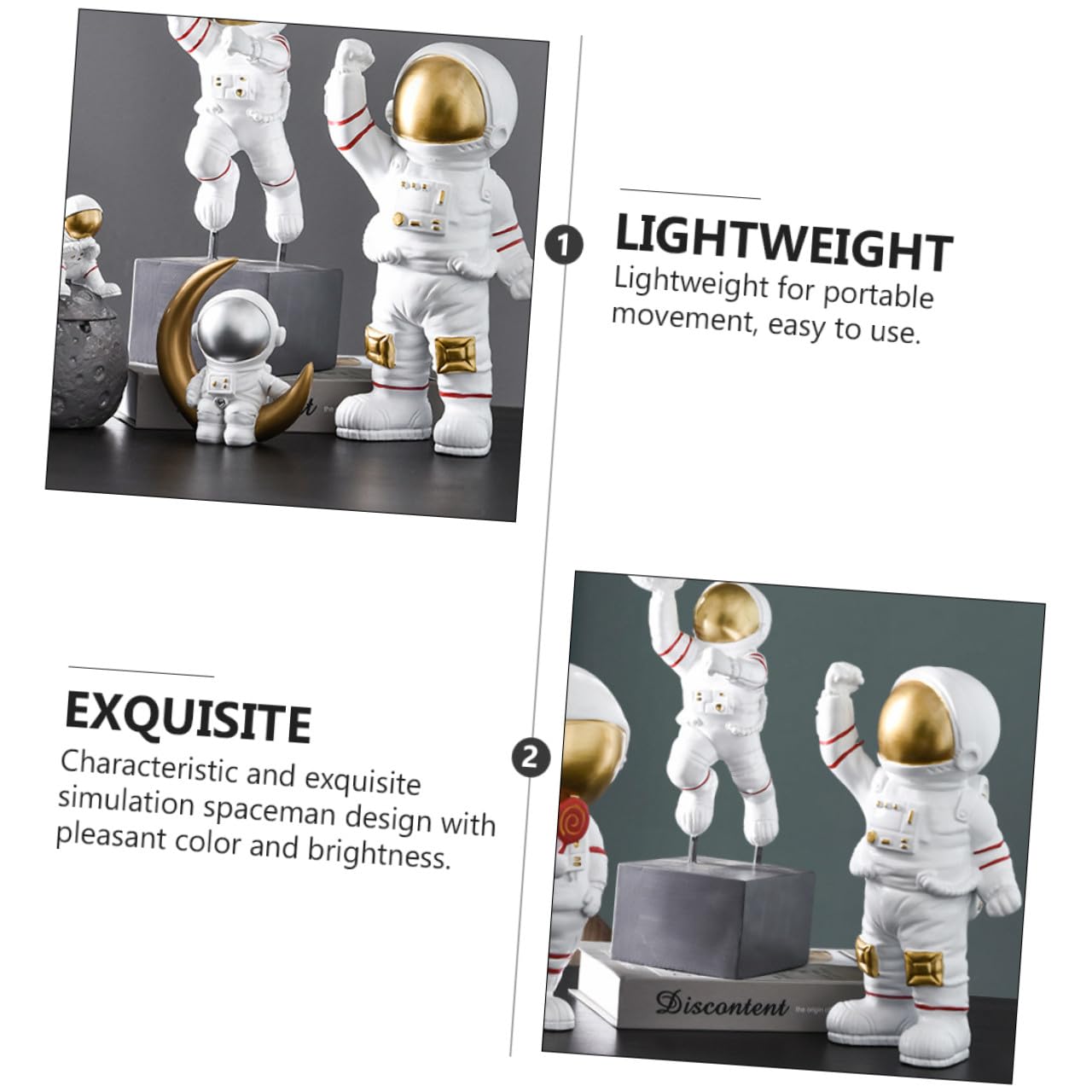 MAGICLULU Figuras De Astronautas Creativas Adorno De Resina para Mesa Decoración De Sala De Estar Tema para Habitación Decoración De Hogar