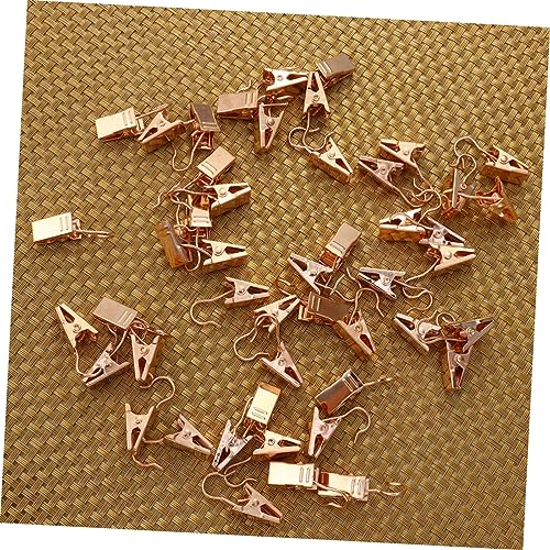 Ganchos de cortina para ventanas y ducha PRETYZOOM pack de hierro dorado resistente 3