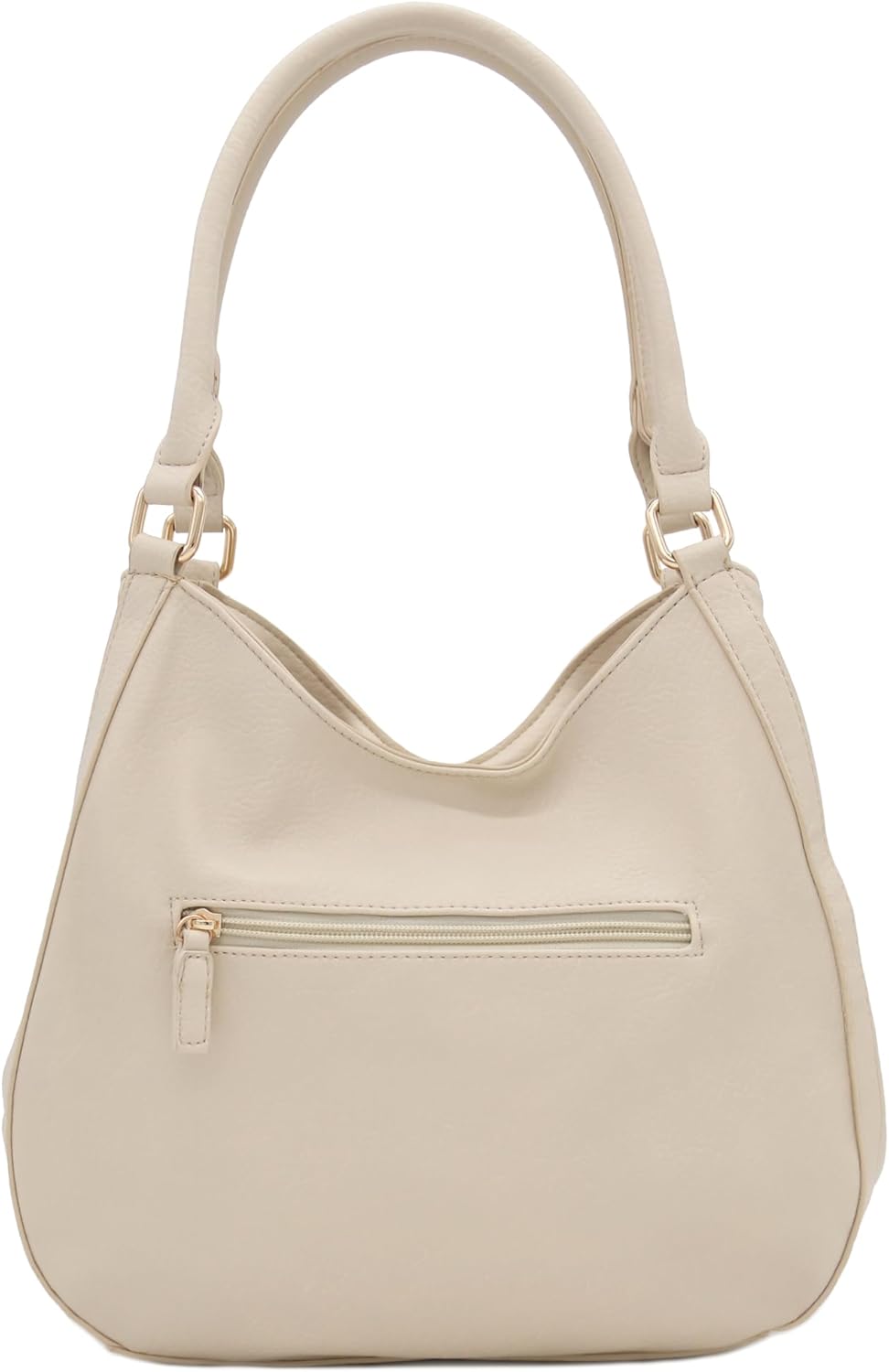 Lightweight 3 Compartment Faux Leather Medium Hobo Bag - Image 5