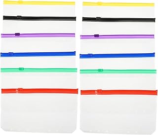 TEHAUX 12Pçs Sacos De Armazenamento De Pasta De Arquivo Clipes De Fichário Bloco De Notas Saco Com Zíper Saco Com Zíper De 6 Anéis Saco Com Zíper De Recarga Para Scrapbooking Saco