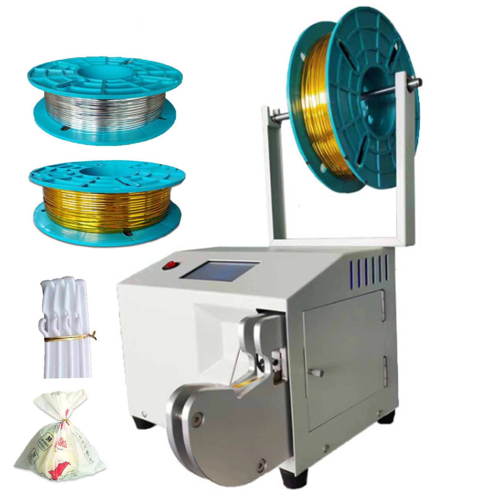 AYCDL Automatic Twist Tie Machine, Electric Semi Manul Bag Closure Bundling,Bag Sealers,Food Twist Tying Machine, Metallic Twist Ties Wire
