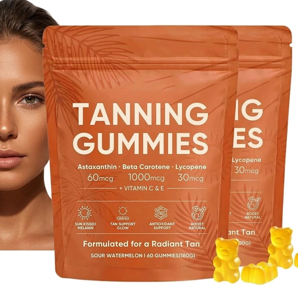 2026 Nouveau Gummies Bronzage pour Hommes et Femmes Gommes de Bronzage Rapide Sans Soleil Hydrate la Peau et Lui Redonne Son Éclat Naturel