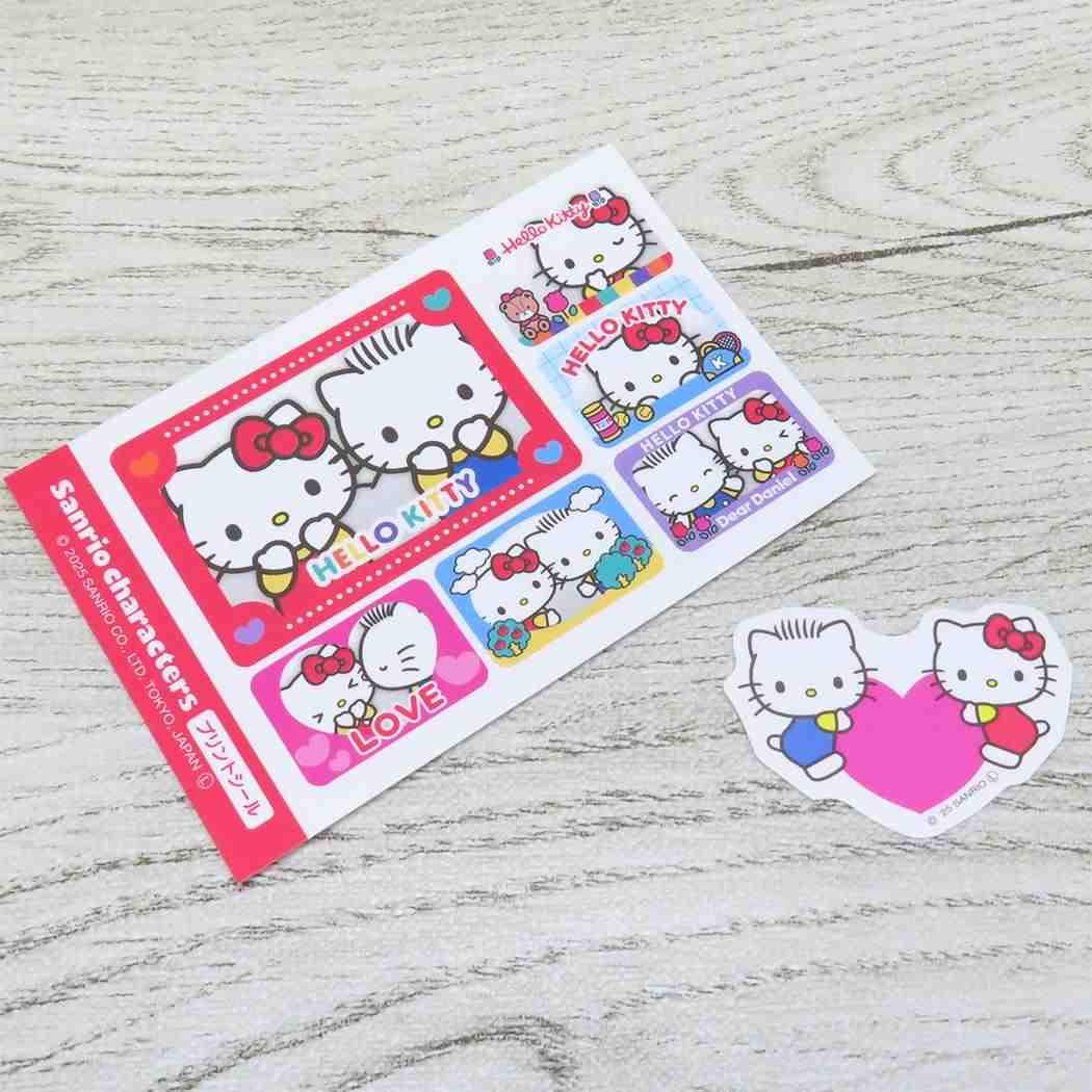 キティ　ダニエル　天使　ポストカード　パックステッカー　平成 キティとダニエルの天使ポストカードにステッカー山盛りって、平成