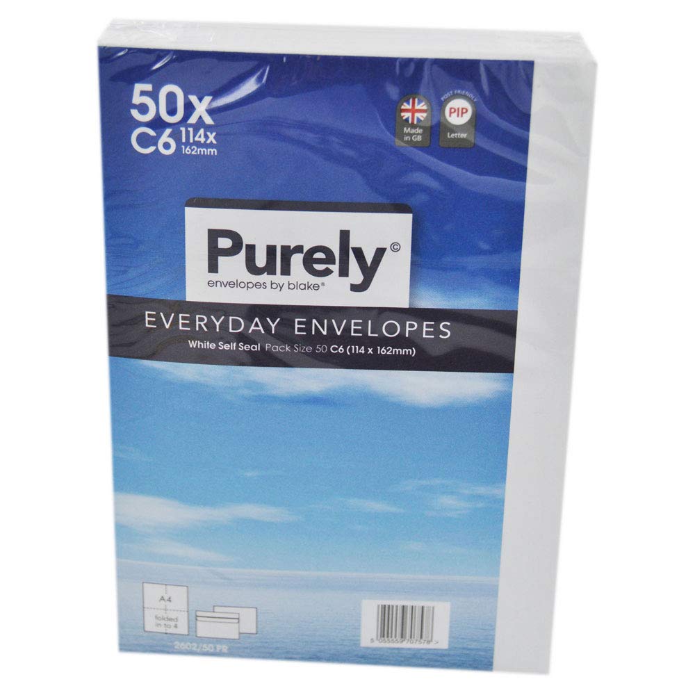 C6 White Self Seal Envelopes: Pack of 50