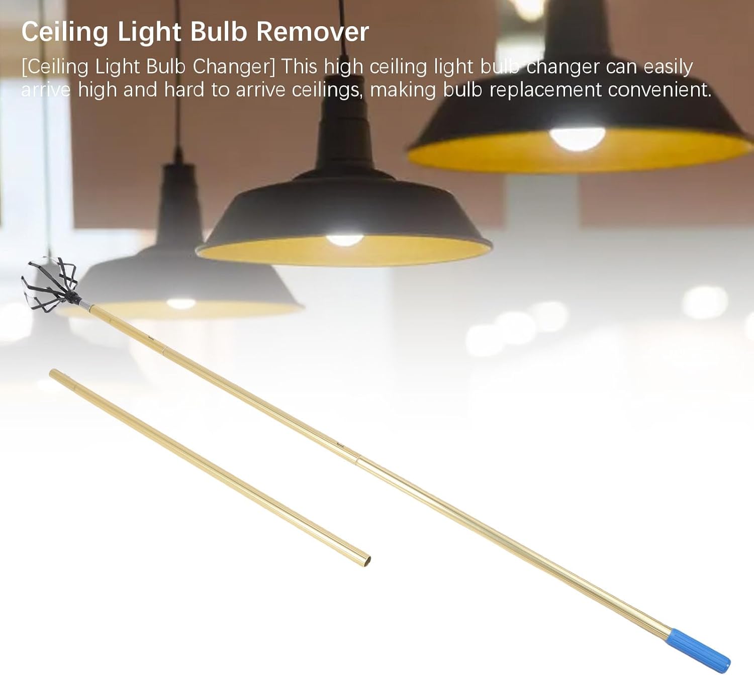 Bulb Changer for High Ceilings and Recessed Lights, High Ceiling Bulb Changer Ti Amplbe Extension Pole Pole Changer, Bulb Changer with