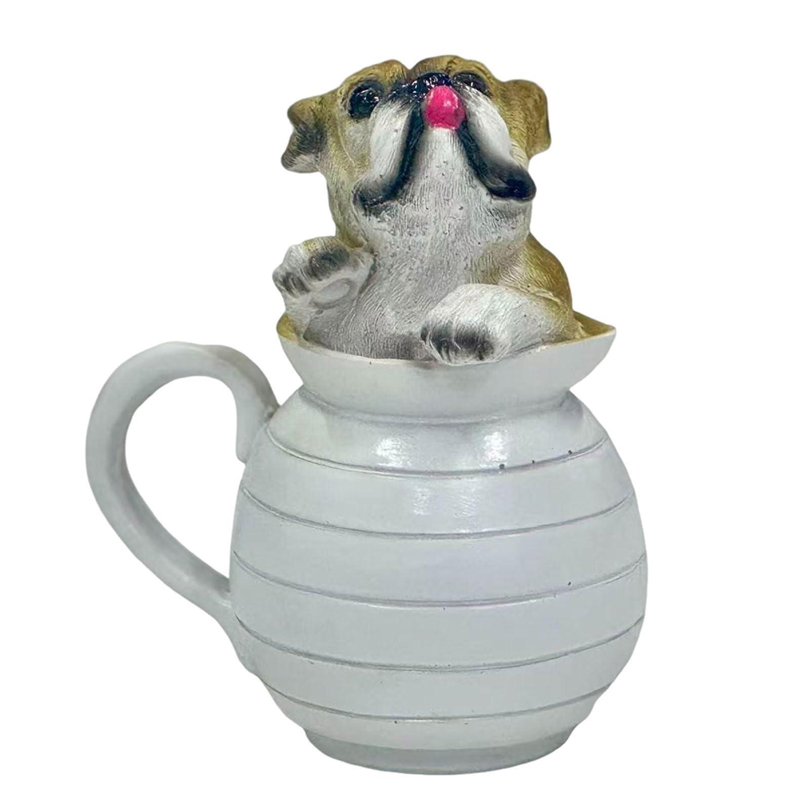 YUGSHNKFC Exquisitely Hand Painted Lovely Dog Figurine Resins Sculpture for Desktop Shelf Decoration Dog Enthusiasts Portables