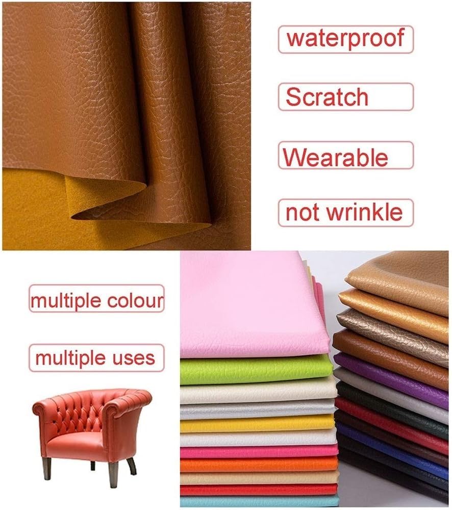 Tela De Piel Sintética Poliuretano (PU), 140 X 100 Cm, Ideal For Tapicería, Manualidades, Costura, Sofá, Bolso, Tacto Suave, Por Metro(White,1.4x4m)