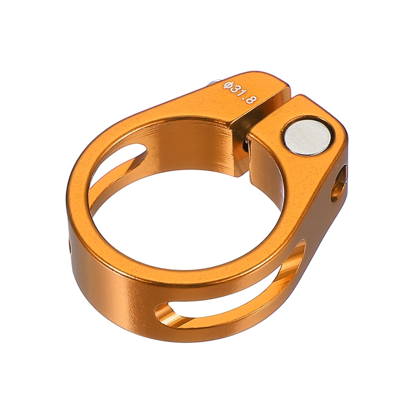 PATIKIL 31.8mm Cycles Bike Seat Post Clamp, Aluminum Alloy Seat Tube Clip Bike Quick Release Clamp for Mountain Bike Road Bike Gear Track Bike Folding Bike Gold