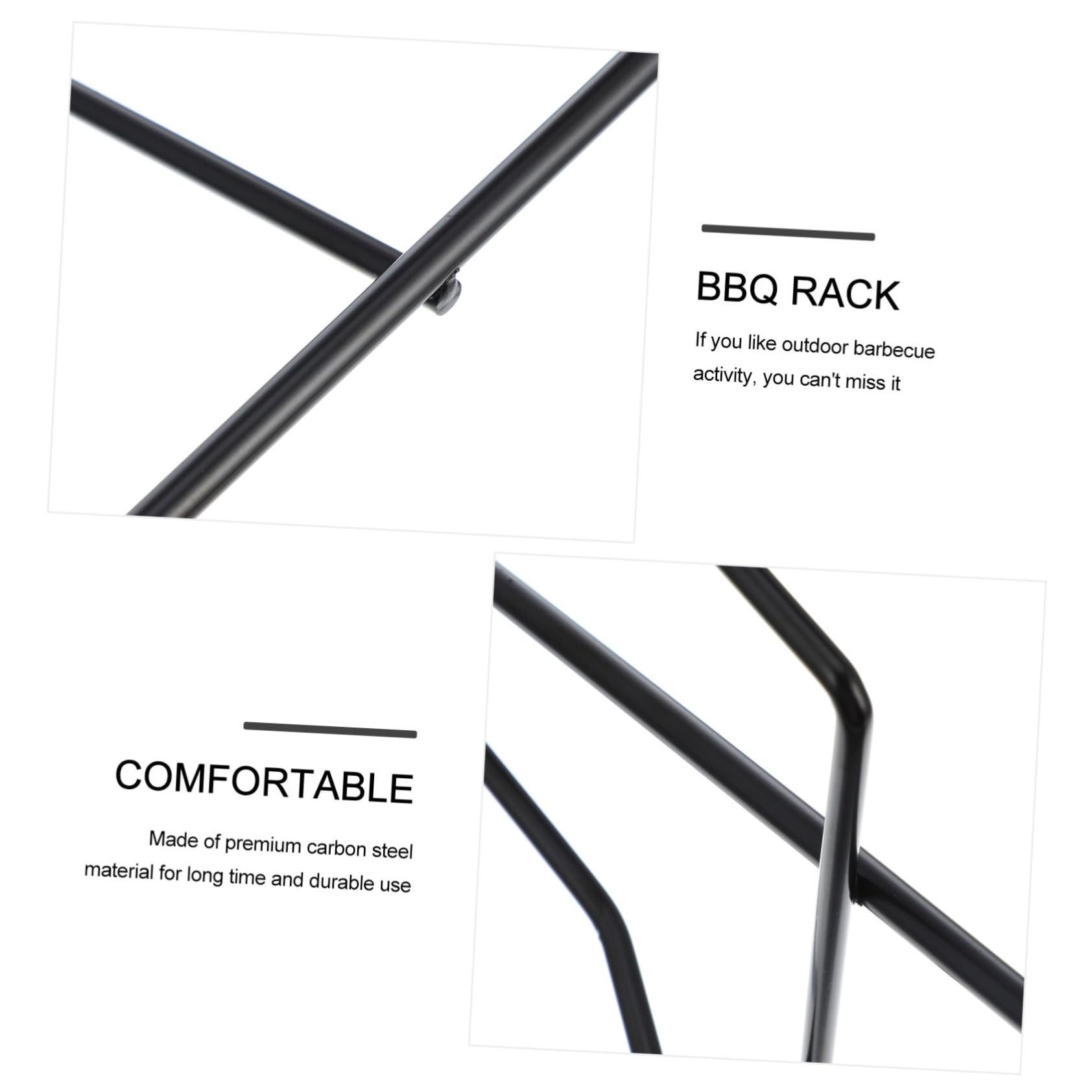 UKCOCO Supporto Portatile Rettangolare Barbecue al Acciaio Carbonio e Antiaderente Leggero, per Grigliate All'aperto e Arrosti