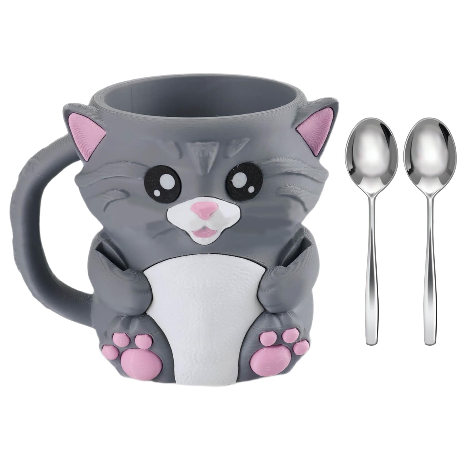 HGENAHGTF Multifunctional Animal Shape Ice Cream Pints Holder with Secret Storage Drawer Antifreeze Handle and Double Spoons Ice Cream Pint Holder