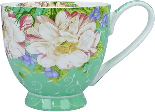 Miniatura 14 de Tazas de café de porcelana de hueso de 16oz para mujeres Tazas Flora Tazas de café y té Novedades Tazas de café para regalar a mujeres, mamá, amigas