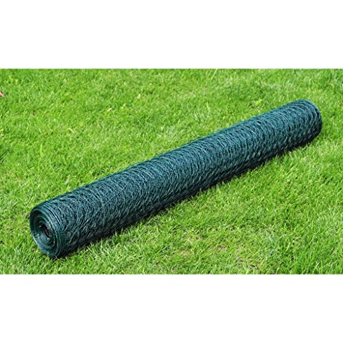 Xichuzi Alambrada galvanizada con Revestimiento de PVC Verde 25x0,5 m, Valla Jardin, Malla Metalica, Vallas Metalicas, Vallas De Obra, Rejilla Metalica, Alambre De Espino 140404