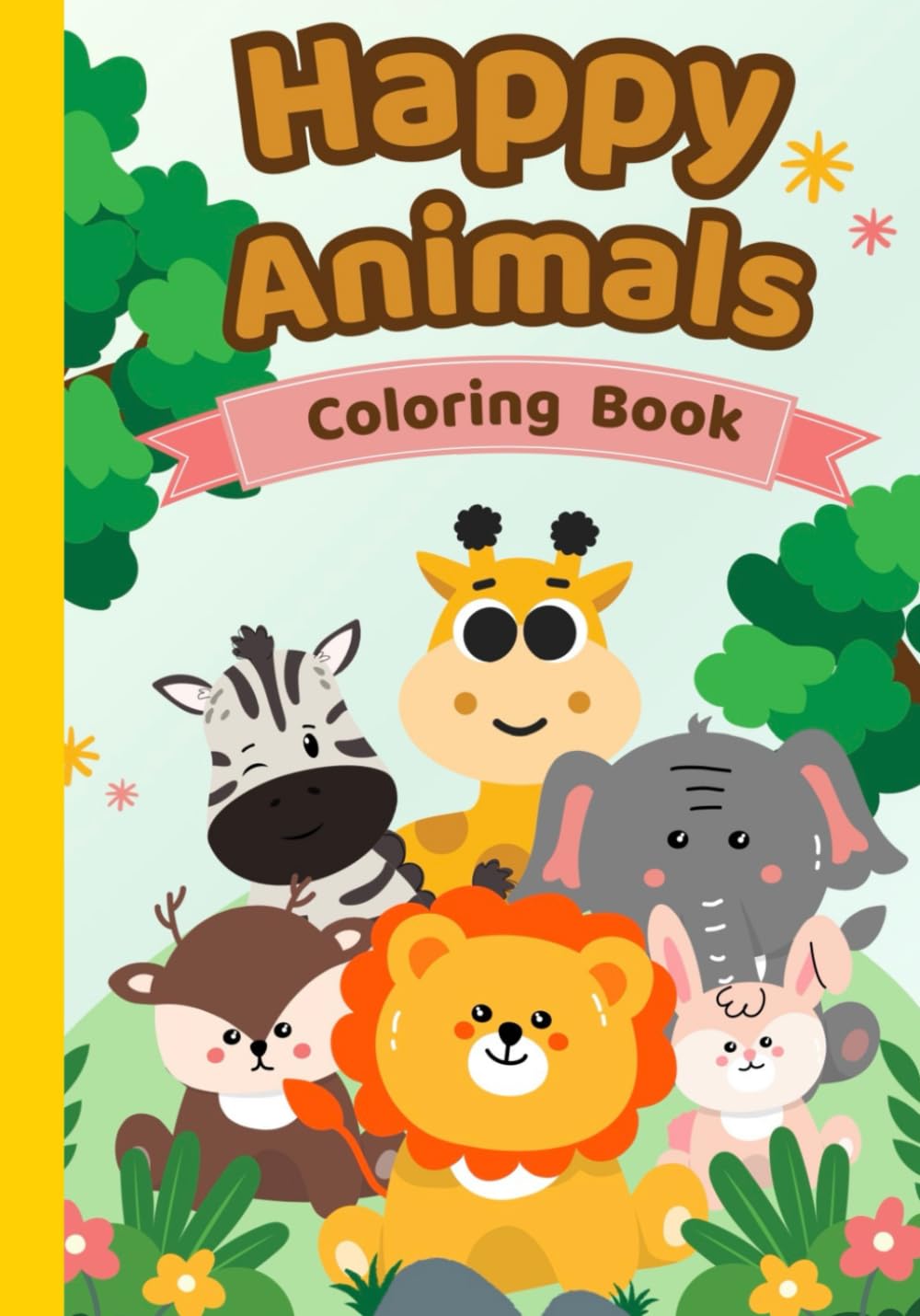 Happy Animals Coloring Book: Children's Coloring Book