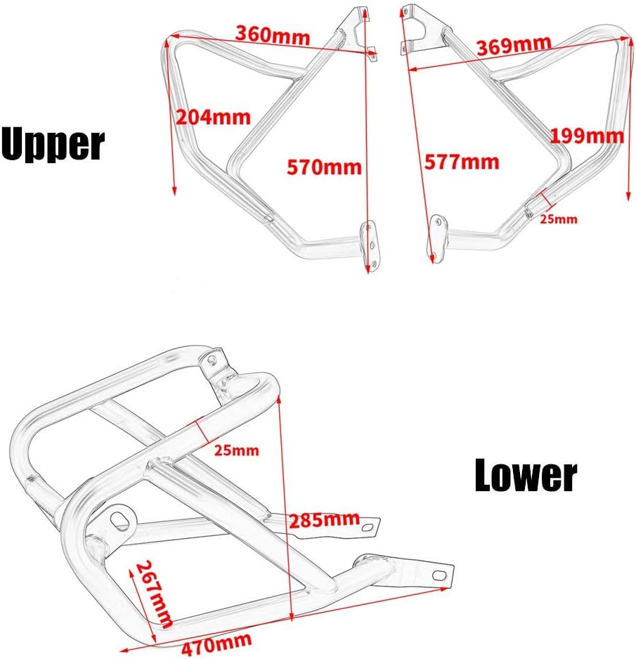 Motorcycle Steel Highway Cage Crash Bar Engine Guard Bumper Frame Falling Protector for Ka-wasaki Versys 650 Versys650 KLE650 KLE 650 15 16 17 18 19 20 21 2015-2021 (Full Set)