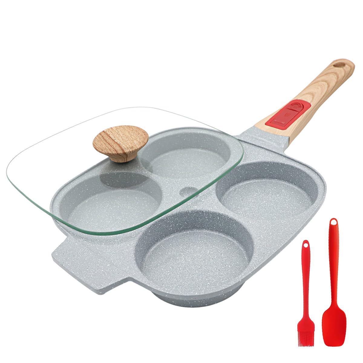 Amazon | RANXINGST 目玉焼き フライパン 蓋付き 四つ穴 ガス火