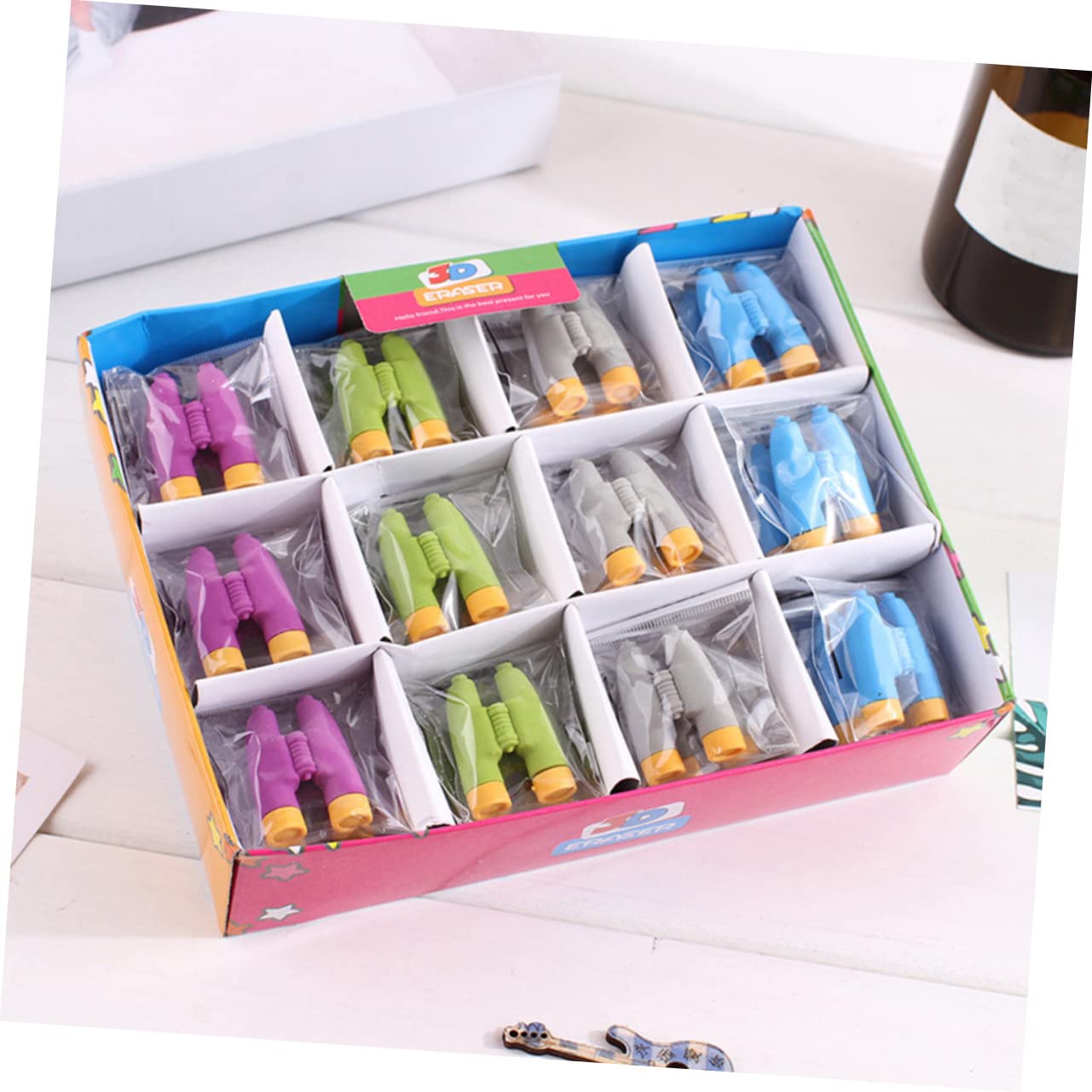 jojofuny 5 Set Gomme Per Studenti Forma Di Telescopio Colorate E Divertenti Cancellare Per Ufficio Gommine Resistenti E Facili Da Usare Per Studio E Disegno 24 Pezzi * 5