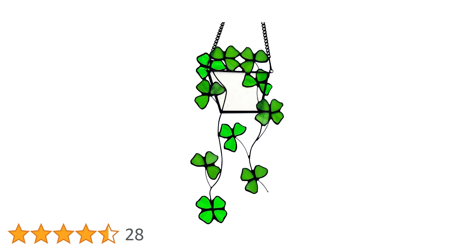 プチステンドグラス　四ツ葉のクローバー 四つ葉のクローバーの ステンドグラス その他インテリア雑貨