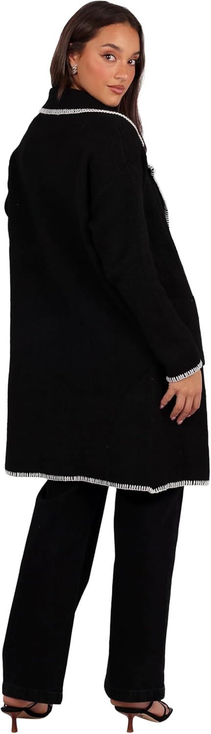 Petal & Pup Women's Oaklynn Contrast Stitch Coatigan - Image 3