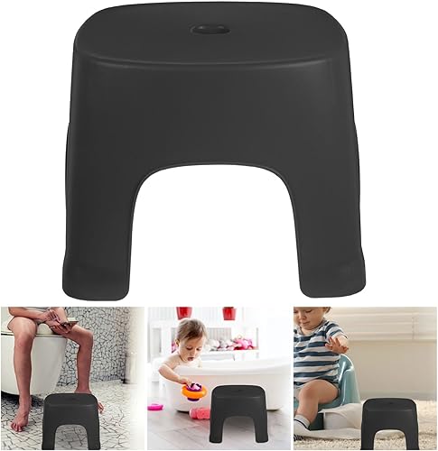 Miniatura 3 de LIFKOME Taburete bajo para pies, taburete de baño, taburete de inodoro, reposapiés antideslizante, reposapiés de plástico, taburete para el hogar,