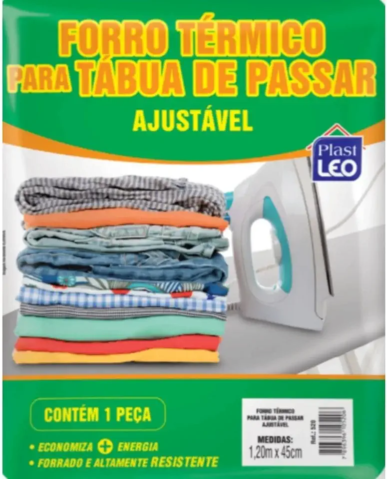 PlastLeo Forro Térmico para Tábua de Passar Roupa - Ajustável (0,45x1,20m) (Ref.: 520), Sem Cor