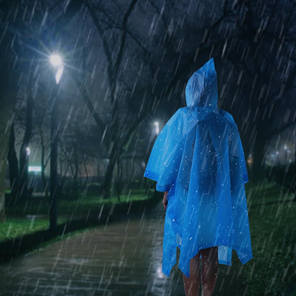 flintronic Poncho, EVA Poncho Impermeabile Riutilizzabile, Impermeabile Portatile con Cappuccio per Adulto, Poncho Antipioggia per Uomo e Donna, per Campeggio, Escursionismo