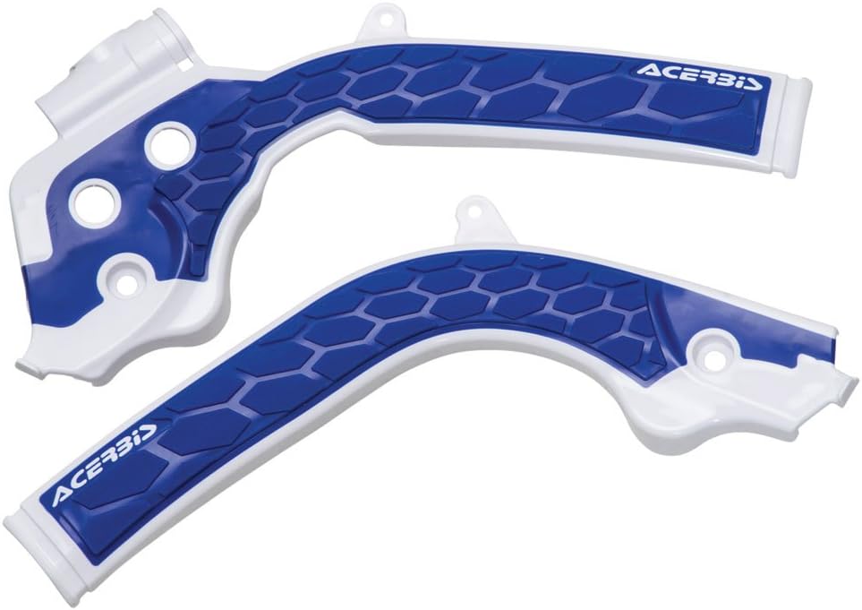 Acerbis X-Grip Frame Guards White/Blue - Fits: Husqvarna TE 150 2017-2018