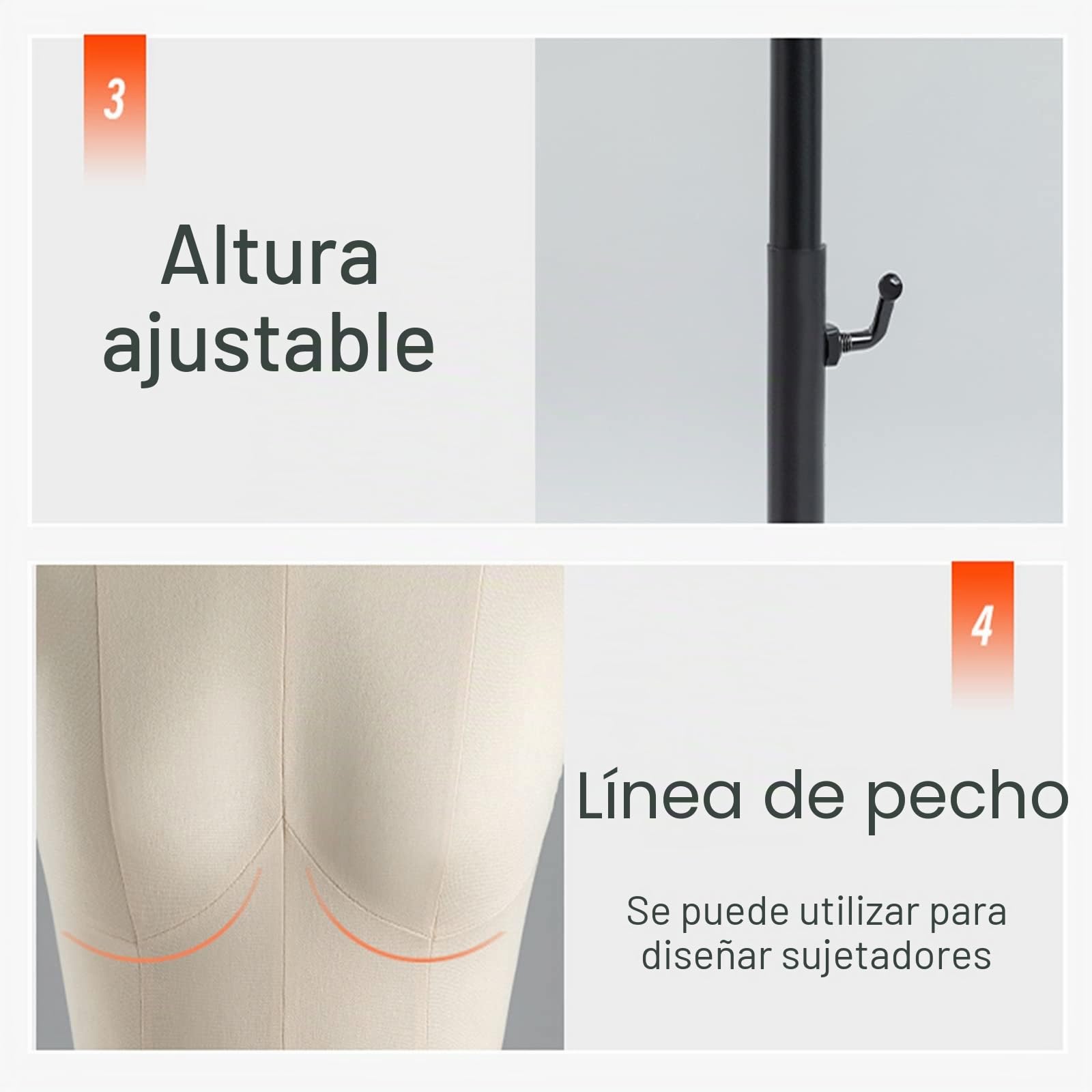 Maniqui Costura Mujer Modista Maniquí de costura con ruedas,Mujer Forma de vestido de espuma de poliestireno Altura ajustable,para la exhibición del vestido de boda de la joyería de las prendas de ves