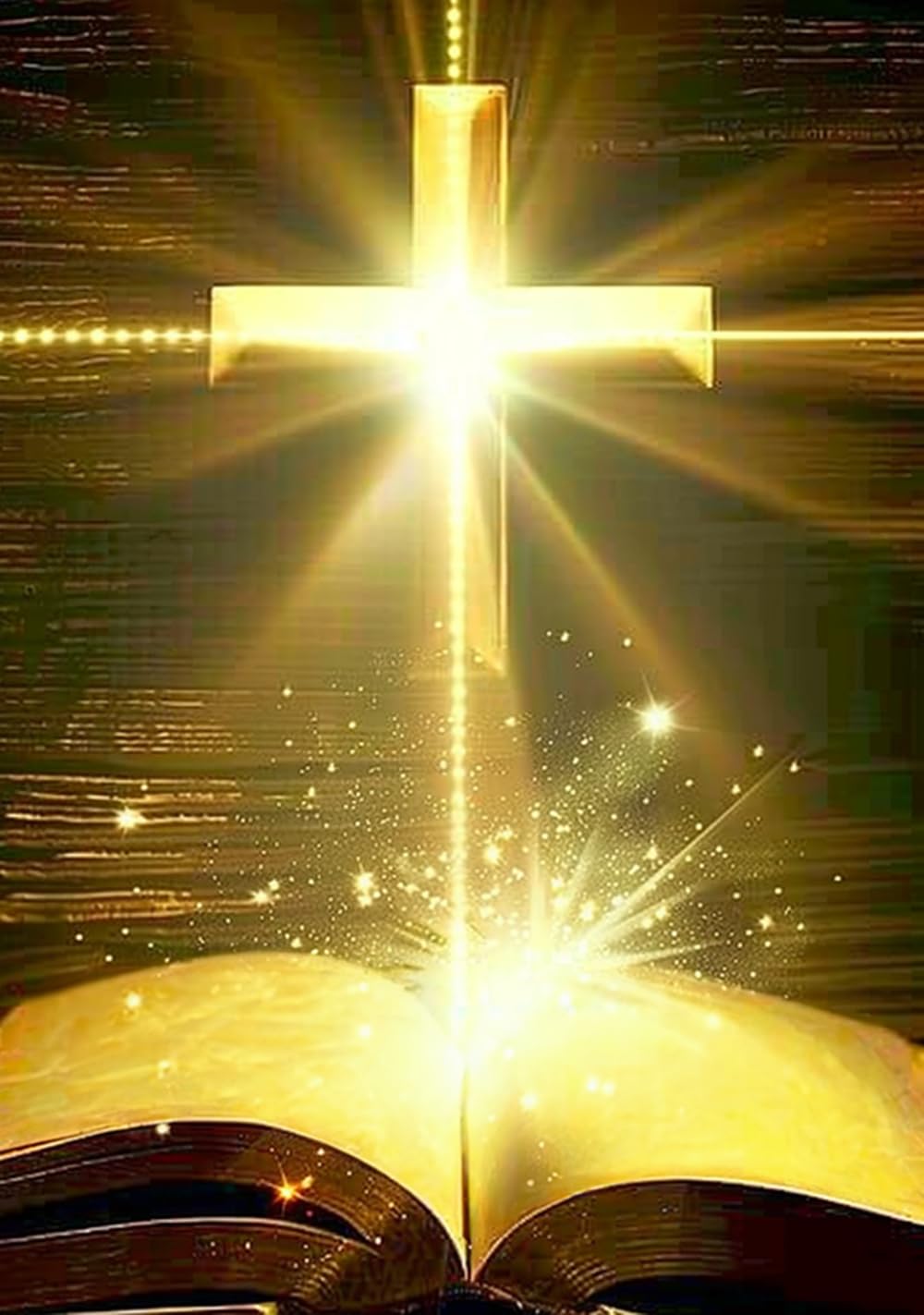 MaiYiYi Cross Book Diamond Painting Kit, 5D Full Round Drill Religious Cross Diamond Art Painting, Crystal Rhinestones Light of Hope Book Paint with Gems for Adult Beginners (30 x 40 cm)