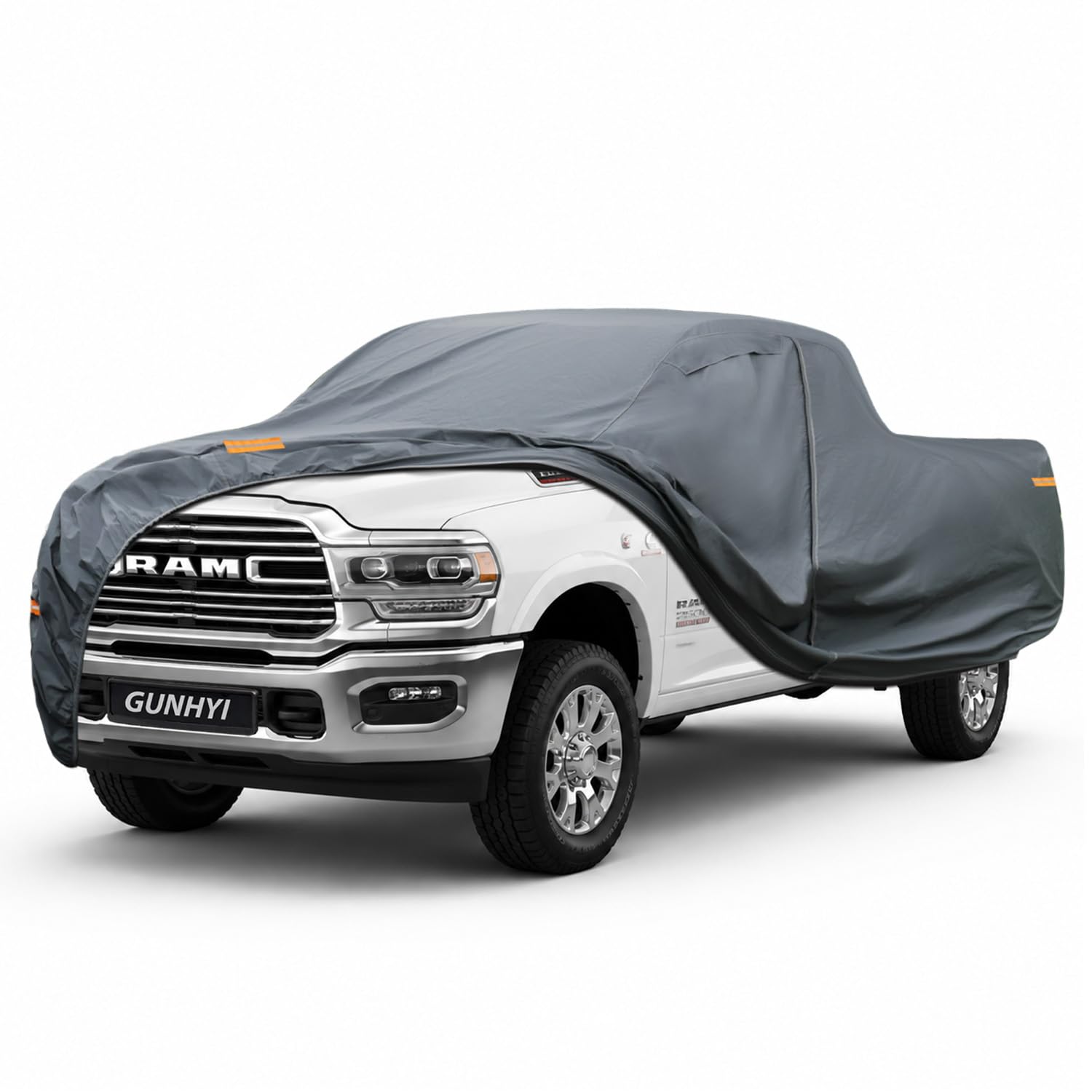 GUNHYI Premium Truck Cover Custom Fit Dodge Ram 2500/3500 Crew Cab Short Bed, 16 Layers Heavy Duty Truck Cover Waterproof All Weather with Zipper Door for Sun Rain Snow Dust Uv Protection