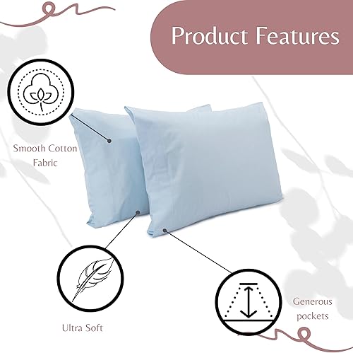 Miniatura 10 de Superity Linen Fundas de almohada de tamaño estándar, cerramiento abierto, paquete de 2, 100% algodón suave y cómodo, color azul marino