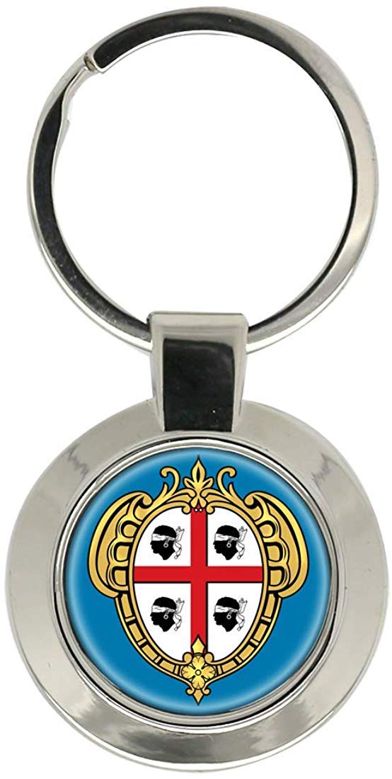 Giftshop Uk Unisex Silver Coloured Metal Sardinia Sardegna (Italy) Key Ring