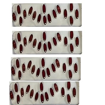 OJ Oval Shape Maroon color Bindi with One Stone Plain Sticker Forehead Bindi Bindiya Traditional Bindis Velvet Bindi With Skin Friendly Glue Tikli Tikka Kumkum bindi Women- Girls Pack of 4 Size 5