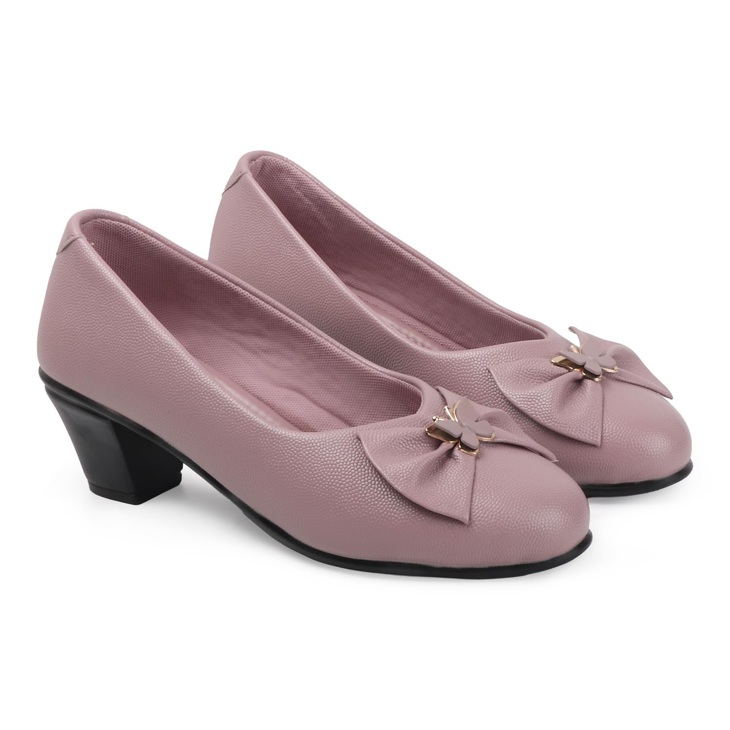 retro walk Women’s Synthetic Block Heel Pumps | Anti-Slip PVC Sole Fashion Footwear for Women & Girls| Stylish Bow Design Comfortable Heels for Office, Casual-picture-52
