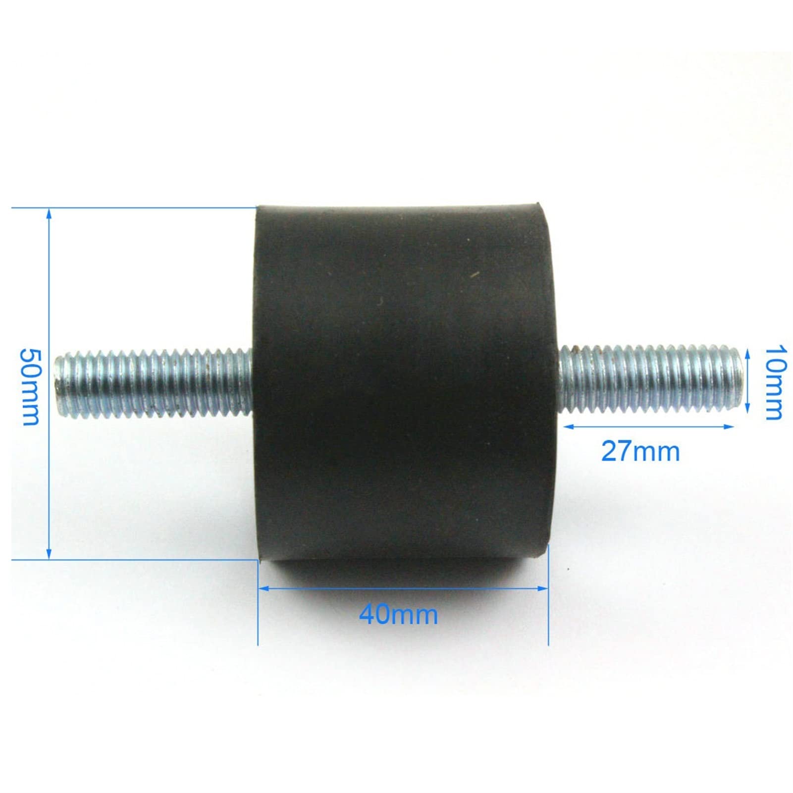 Absorbeur de Vibrations ou Support de Vibrations Isolateur de Bobine en Caoutchouc mâle à Double extrémité, 50x40mm M10 x 27mm, 2 pièces, Absorbant Les Chocs