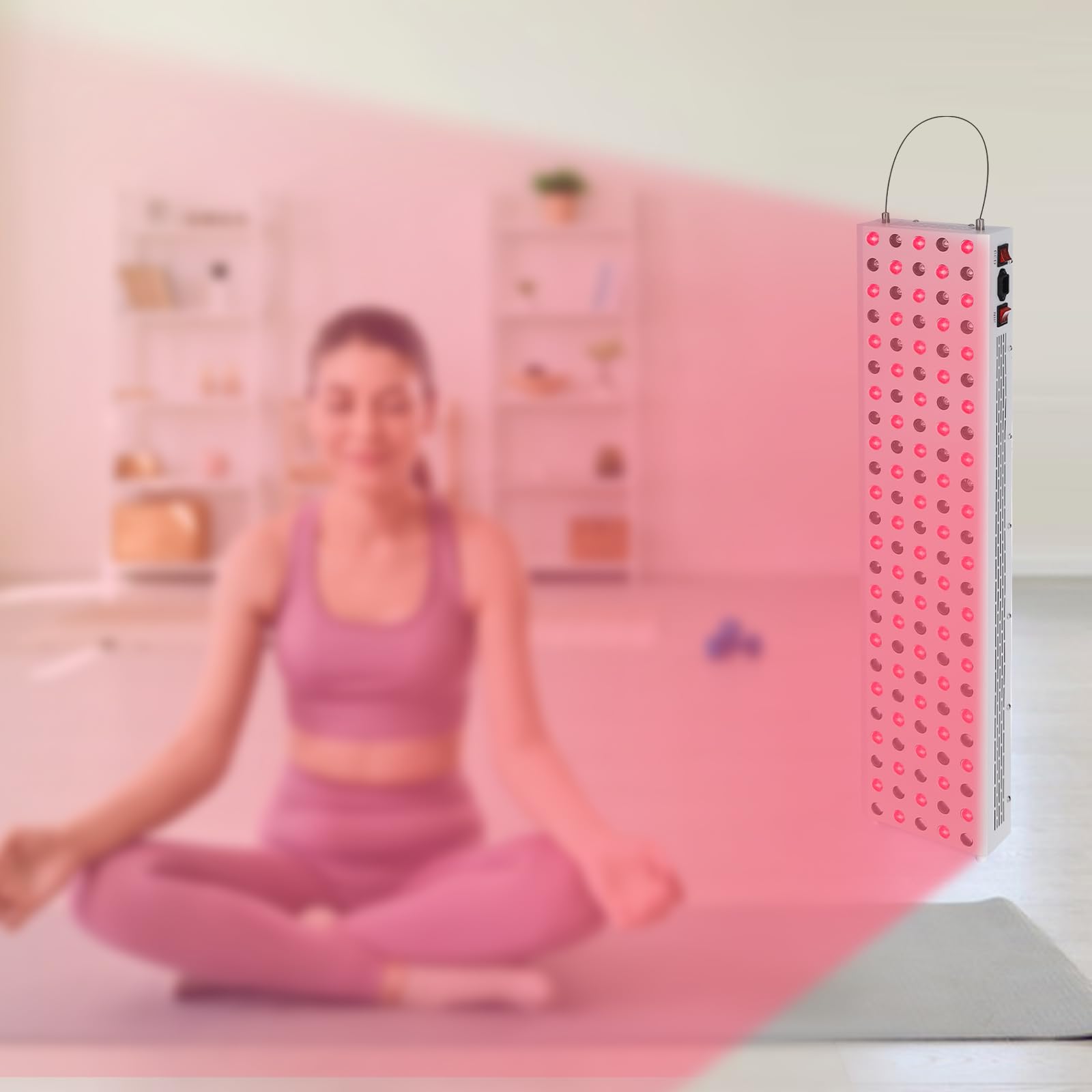 Czerwone światło bliskiej podczerwieni, Dual-Chip, czerwone światło LED do szpitali, salonów piękności, salonów jogi, studia fitness, białe, 27,5 x 12,5 x 97,5 cm, 660 nm 850 nm
