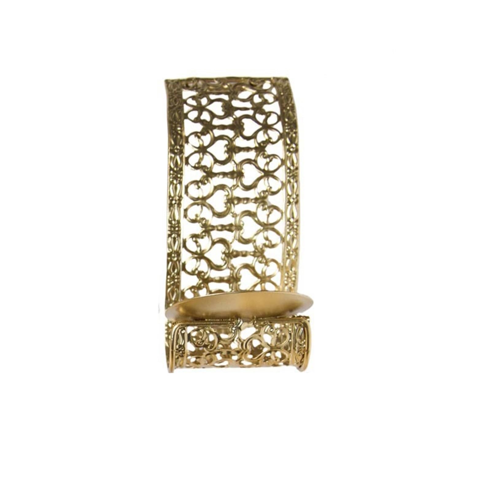 Wall Candle Sconce Holder 2pcs Openwork Wall Decoration Candle Holder Mounted(Color2)