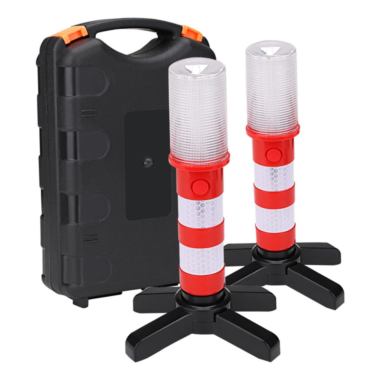 Ciieeo Luz de Emergencia LED Portátil Rojo, Superbrillante, para Control de Tráfico y Señalización de Advertencia, Funda Rígida y 1 Set