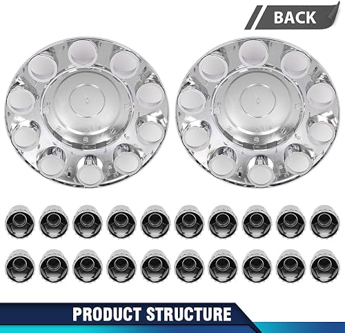 Miniatura 6 de PIT66 Cubiertas cromadas plateadas para rueda delantera, eje de buje, semiplástico, ABS, 1 par de cubiertas de tuerca de 1.299 in compatibles con