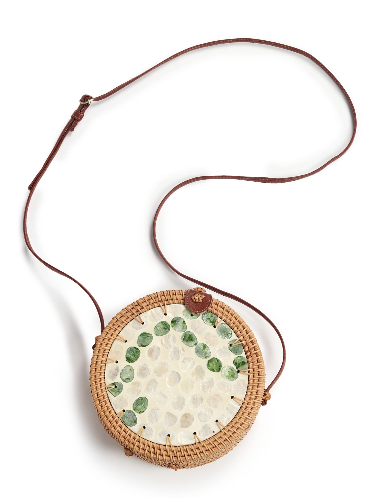 Habere India-All the Cultures Fabricating India Girls Sling Bag | Beach Bag | Tote Bag | Bali Rattan Bag | Mandala Rattan Sling Bag (04), Beige (B0C55S4JQ7) Amazon Price History, Amazon Price Tracker