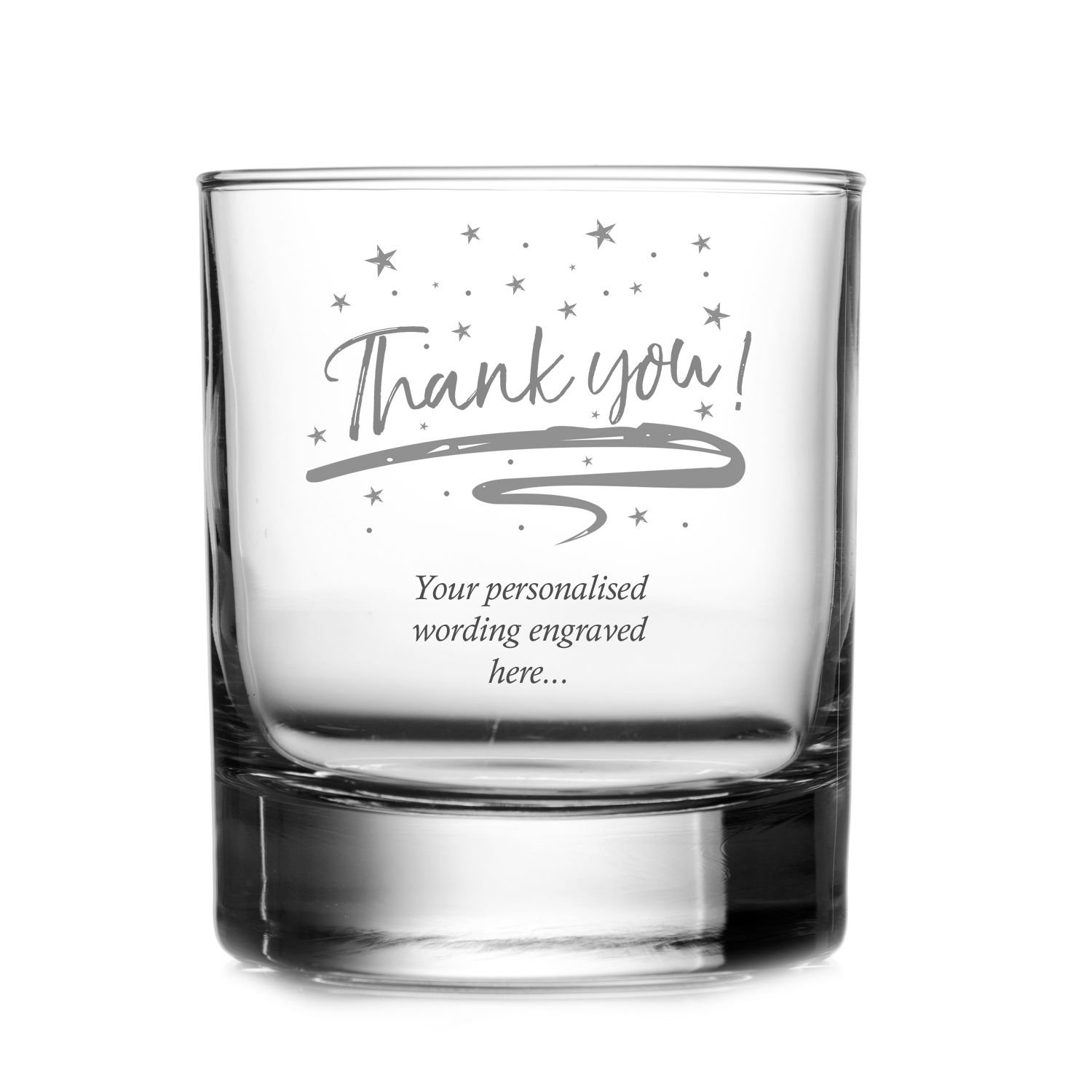 Ukgiftstoreonline Thank You Sentiment Personalised Engraved Whisky Glass
