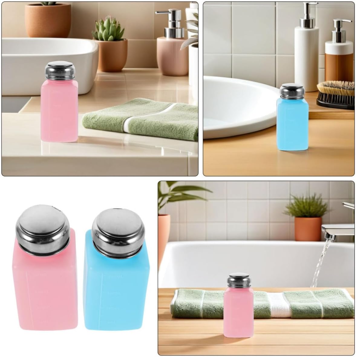4pcs Ml Anti Static Press Down Pump Bottle for Cleaning Solutions