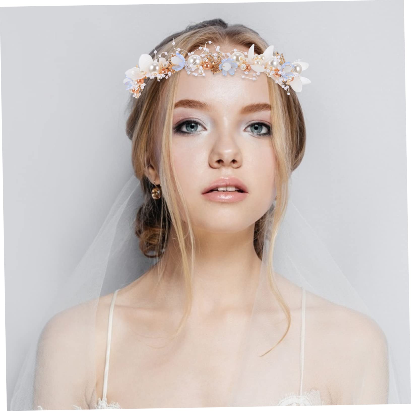 MAGICLULU 4 Piezas diadema flores diadema decorativa velos para novias decoración fiesta trajes niña tiara diadema Tocado mujer manual flor Mosaico ropa