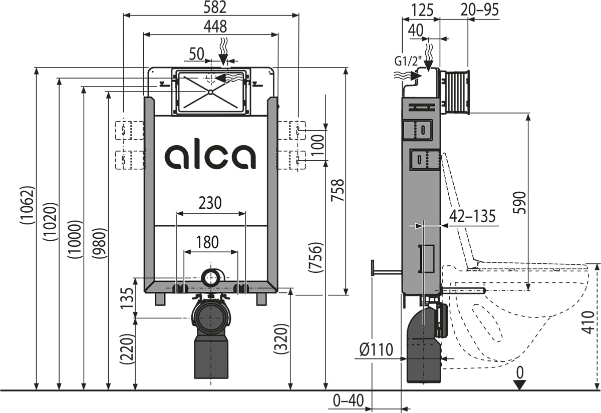 AM115/1000 Renovmodul - Sistema de instalación en pared para albañilería