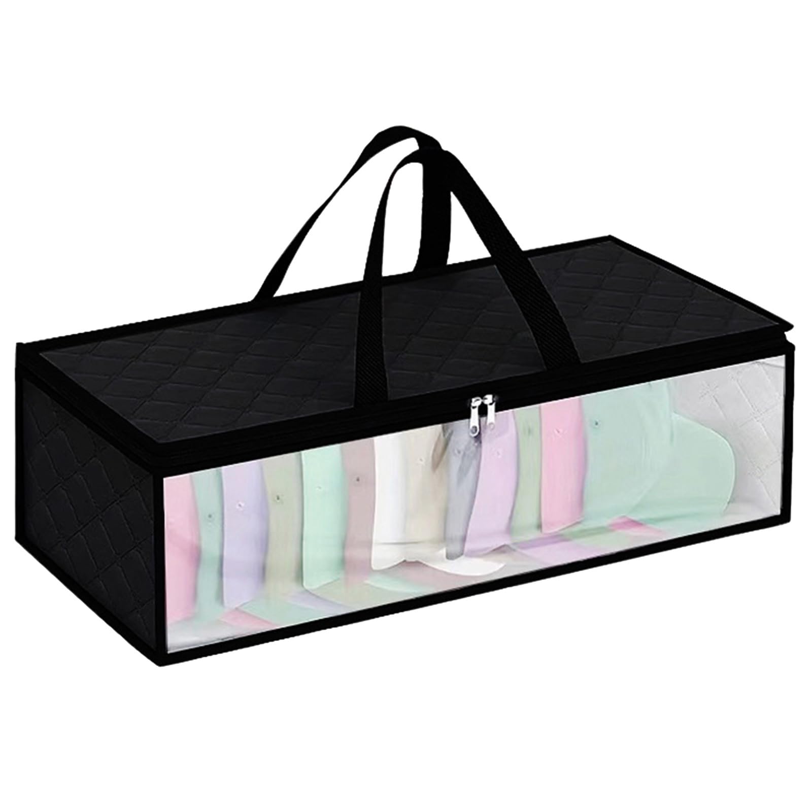 Elnwnnkc Black Clothing And Hat Storage Bags Foldable Baseball Caps Hanging Bag Practical Wardrobe Organizers For Clothes And Garments Space Saving Closet Accessory